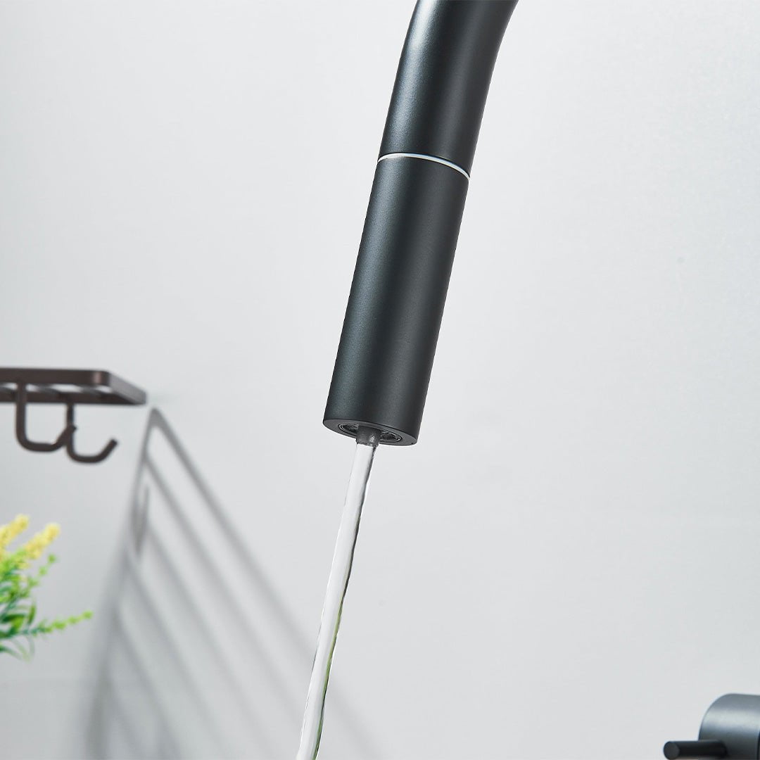 Baterie cu filtru de purificare si dus extractibil, negru mat, cod 1679