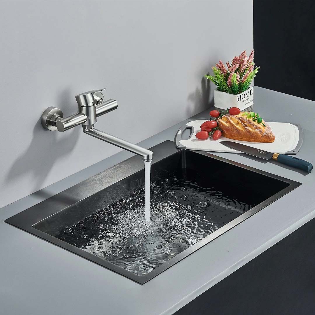 Baterie cu montare pe perete, argintiu periat, cod 1629