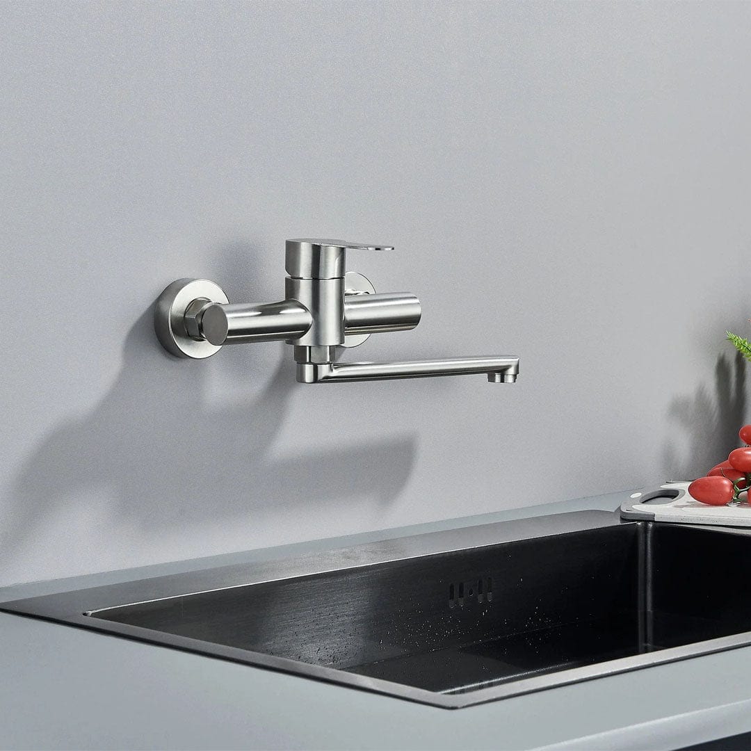 Baterie cu montare pe perete, argintiu periat, cod 1629