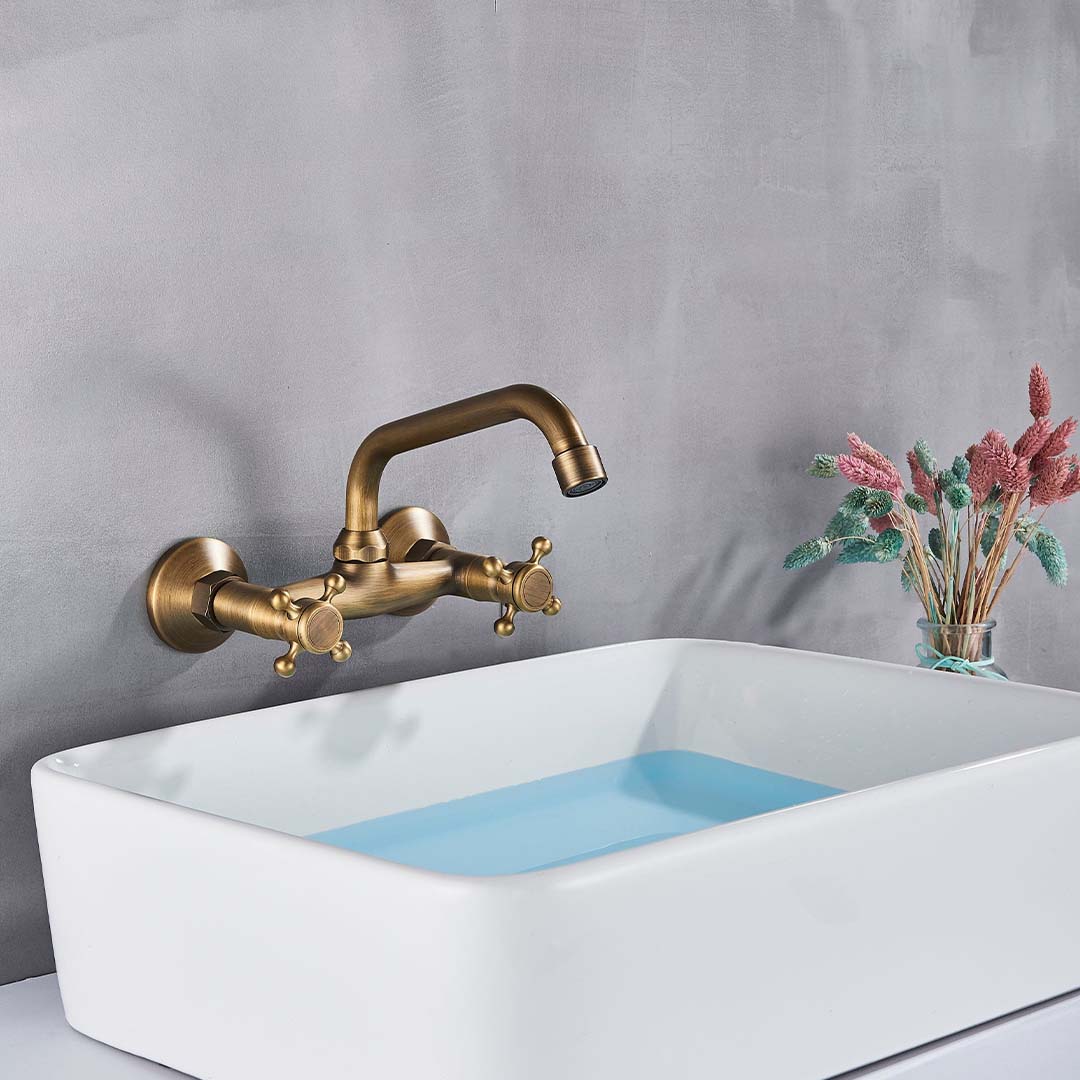 Baterie cu montare pe perete in stil victorian, auriu periat, cod 1630