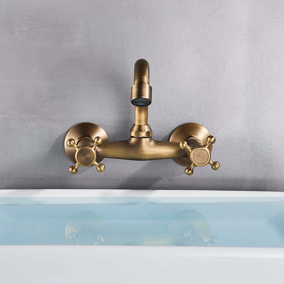 Baterie cu montare pe perete in stil victorian, auriu periat, cod 1630