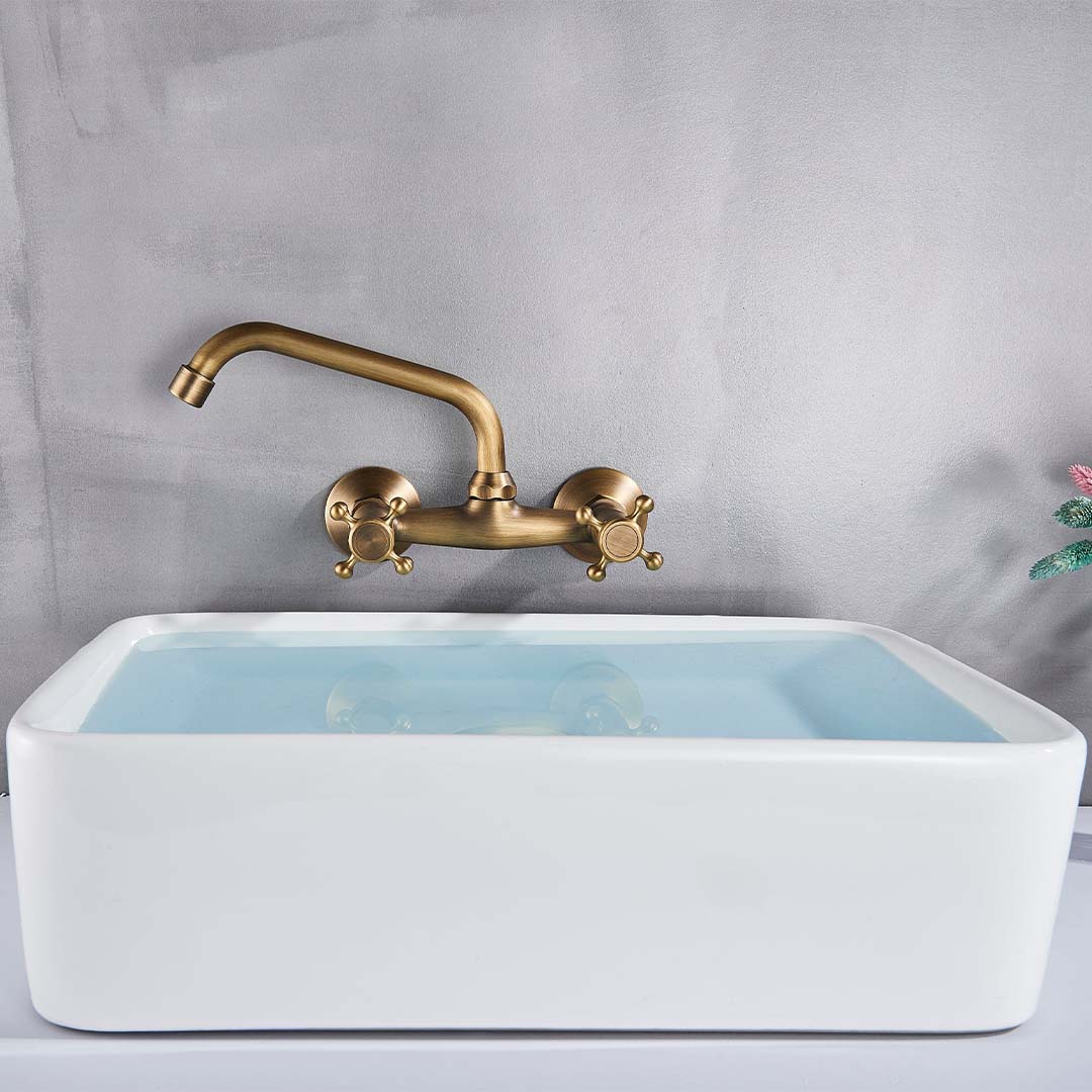 Baterie cu montare pe perete in stil victorian, auriu periat, cod 1630