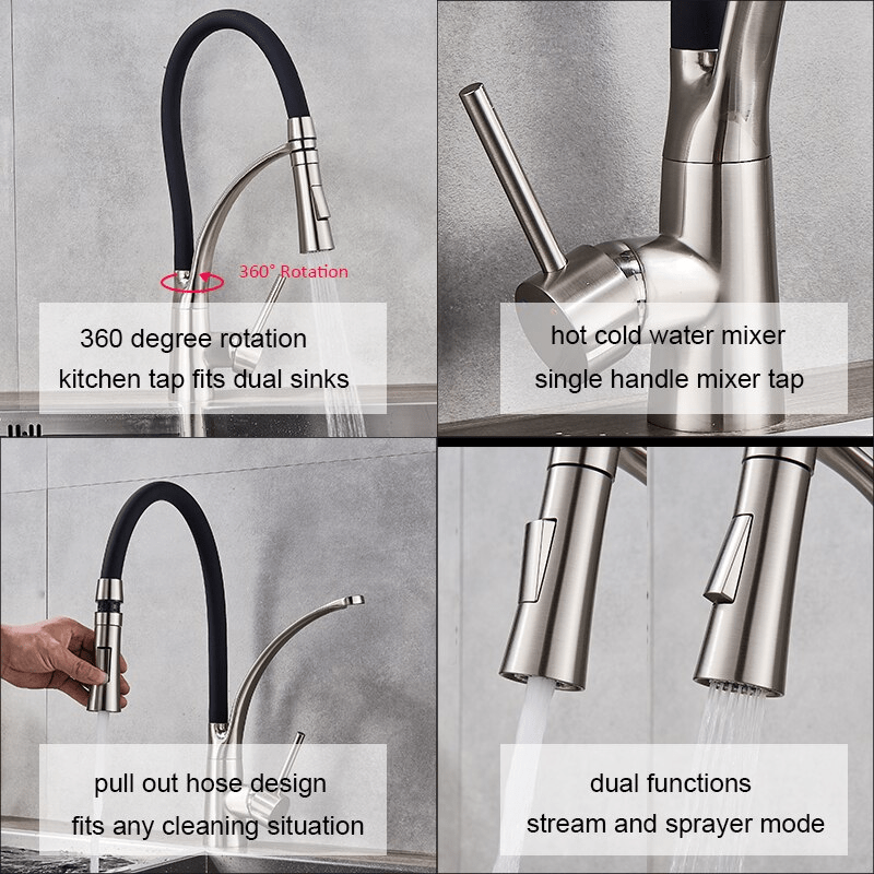 Baterie de bucatarie 2 functii de curgere a apei, cod 1223