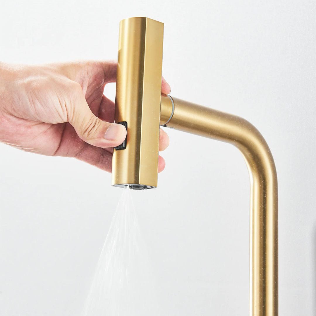 Baterie de bucătărie/baie cu duș extractibil, auriu mat, cod 1673