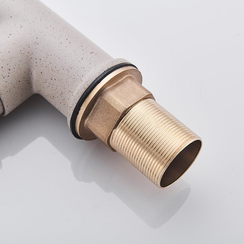 Baterie de bucatarie, bej cu aspect granit, cu 2 functii de curgere si dus flexibil, cod 1518