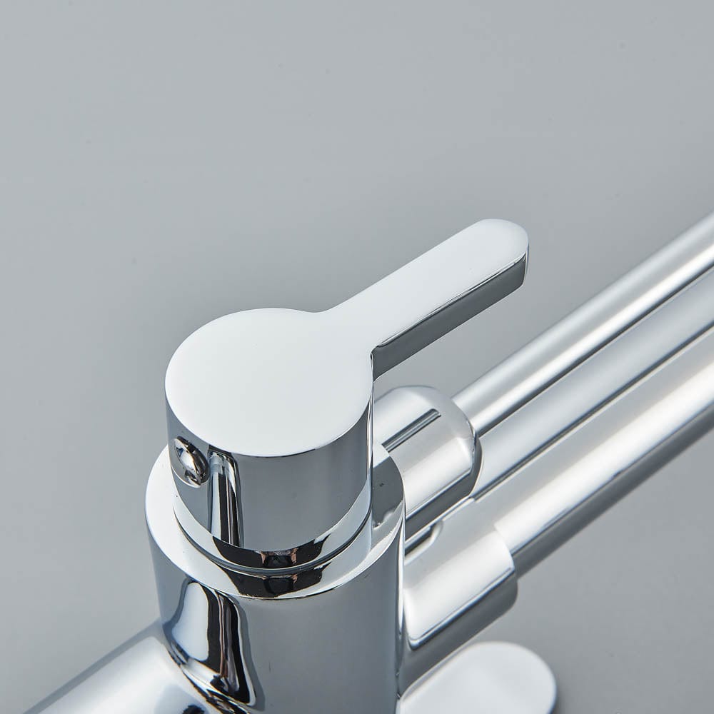 Baterie de bucatarie cu 3 căi, argintiu lucios, cu 2 funcții de curgere și duș extractibil, cod 1461