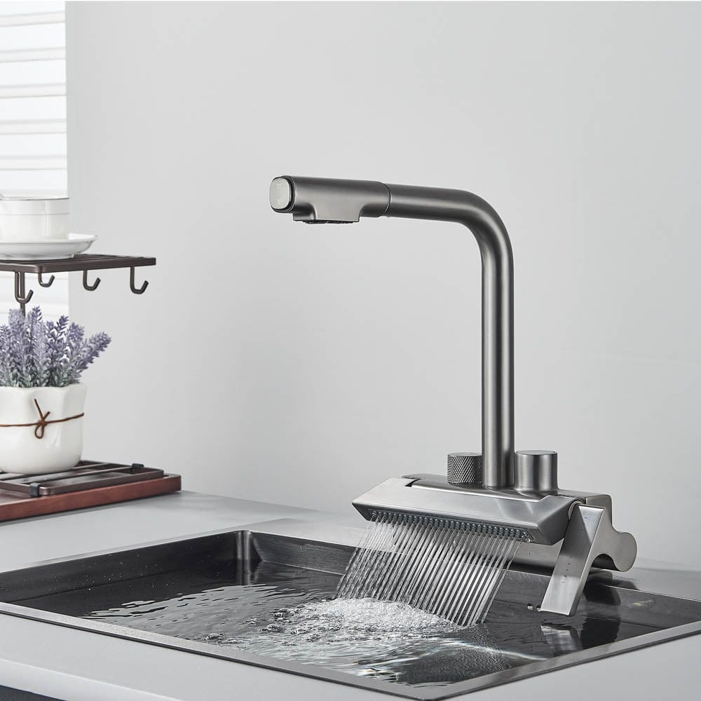 Baterie de bucatarie cu afisaj de temperatura, gri, cod 1458