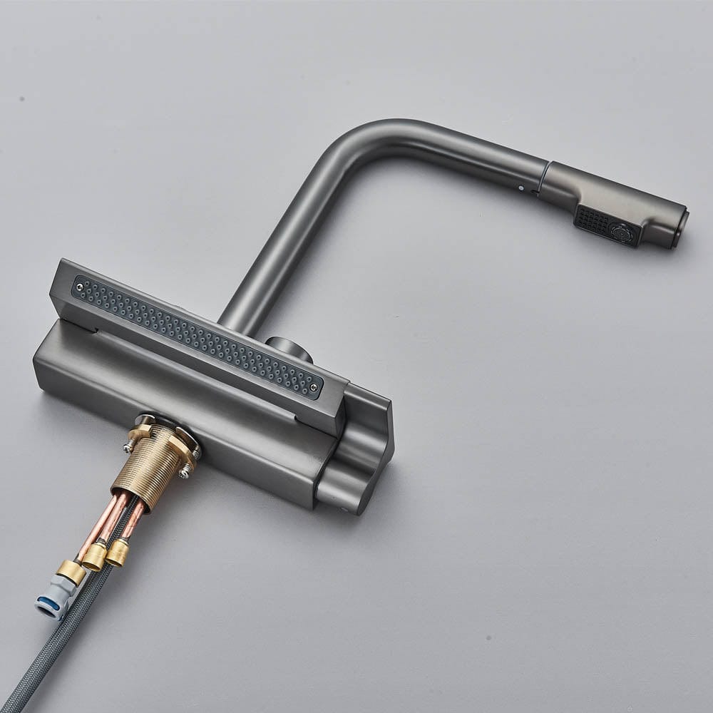 Baterie de bucatarie cu afisaj de temperatura, gri, cod 1458