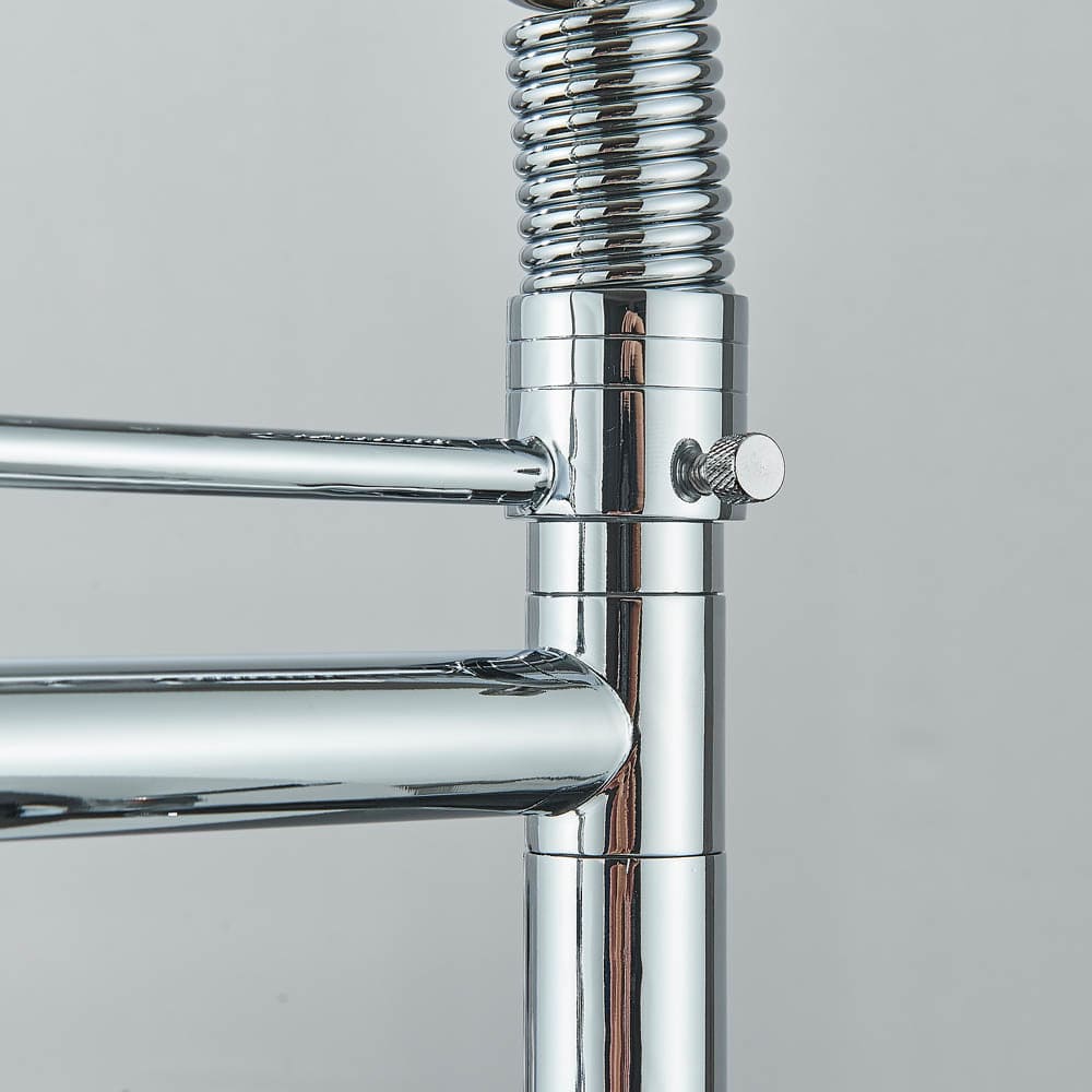 Baterie de bucatarie cu dus detasabil, argintiu, cod 1472