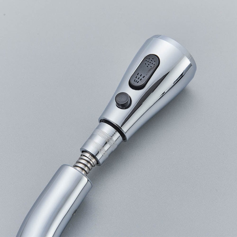 Baterie de bucatarie cu dus extractibil, argintiu, cod 1466