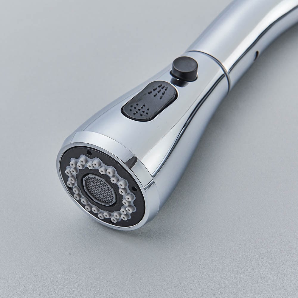 Baterie de bucatarie cu dus extractibil, argintiu, cod 1466