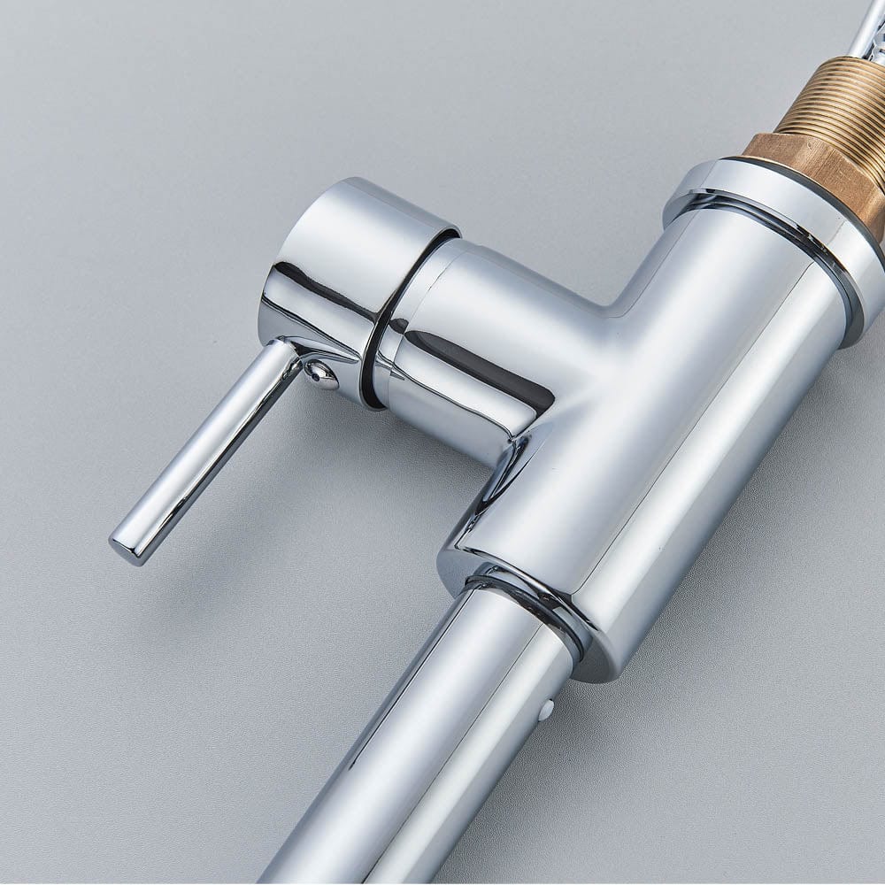 Baterie de bucatarie cu dus extractibil, argintiu, cod 1466