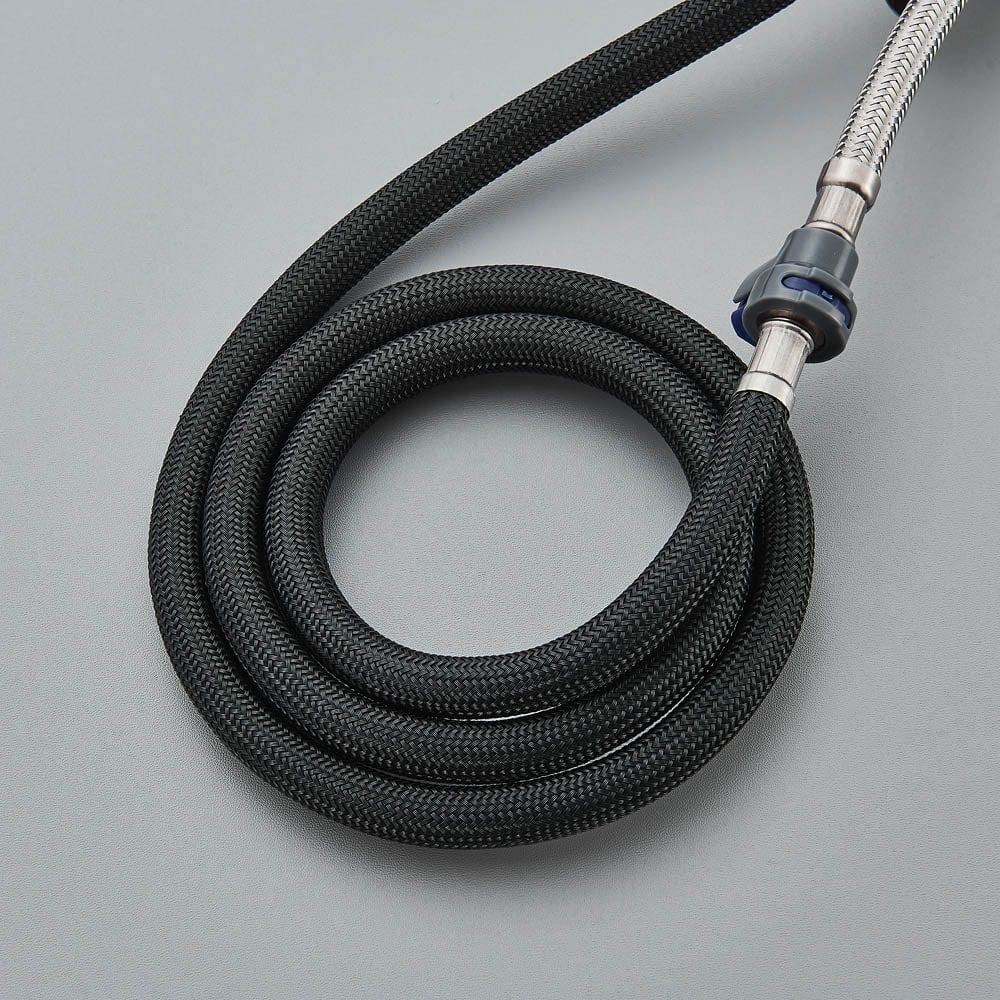 Baterie de bucatarie, cu dus extractibil, argintiu, cod 1470