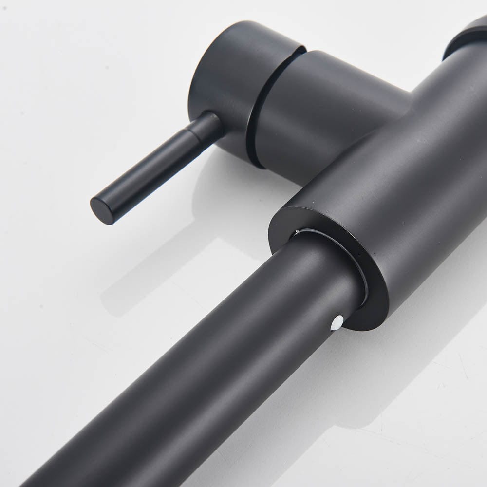 Baterie de bucatarie cu dus extractibil, negru mat, cod 1465