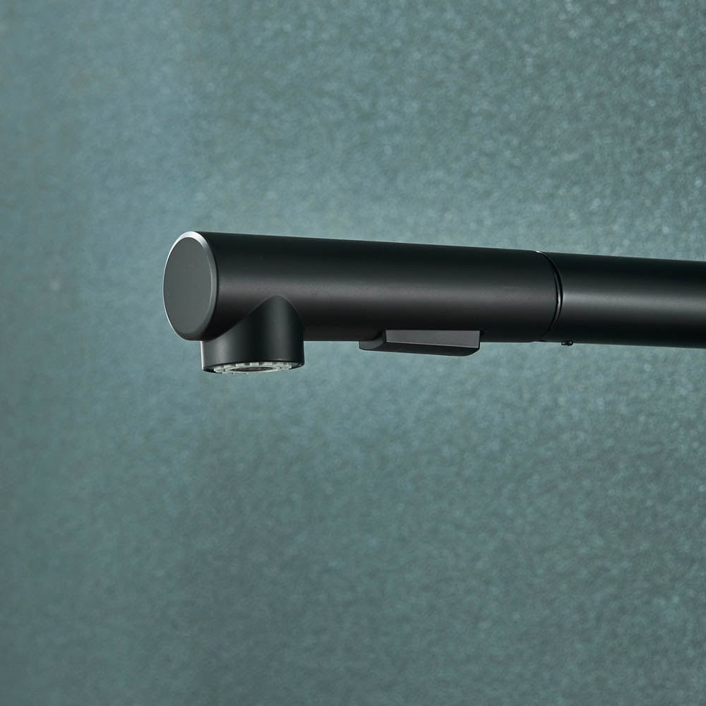 Baterie de bucatarie, cu dus extractibil, negru mat, cod 1469