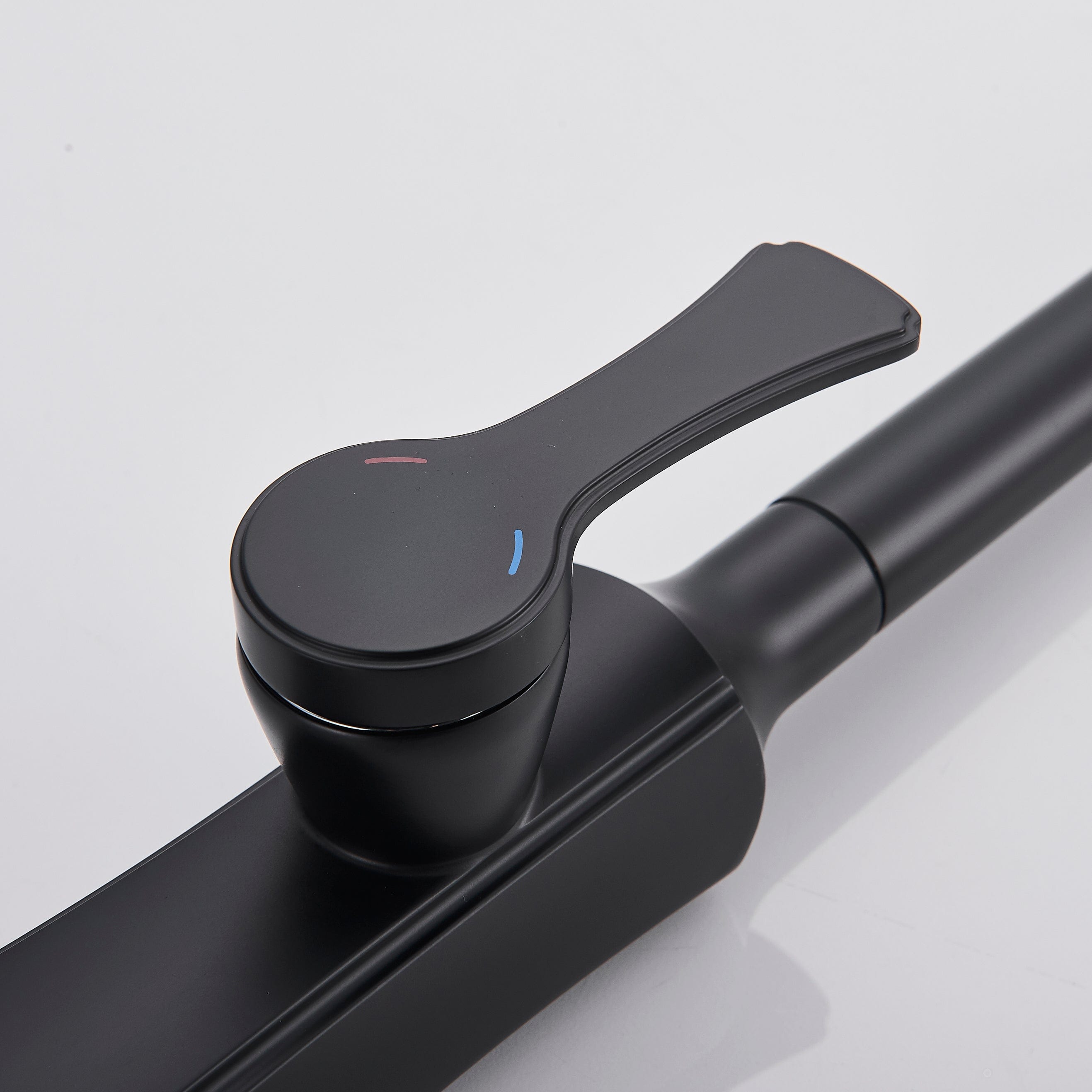 Baterie de bucatarie, negru mat, cu 2 funcții de curgere si dus extractibil, cod 1388