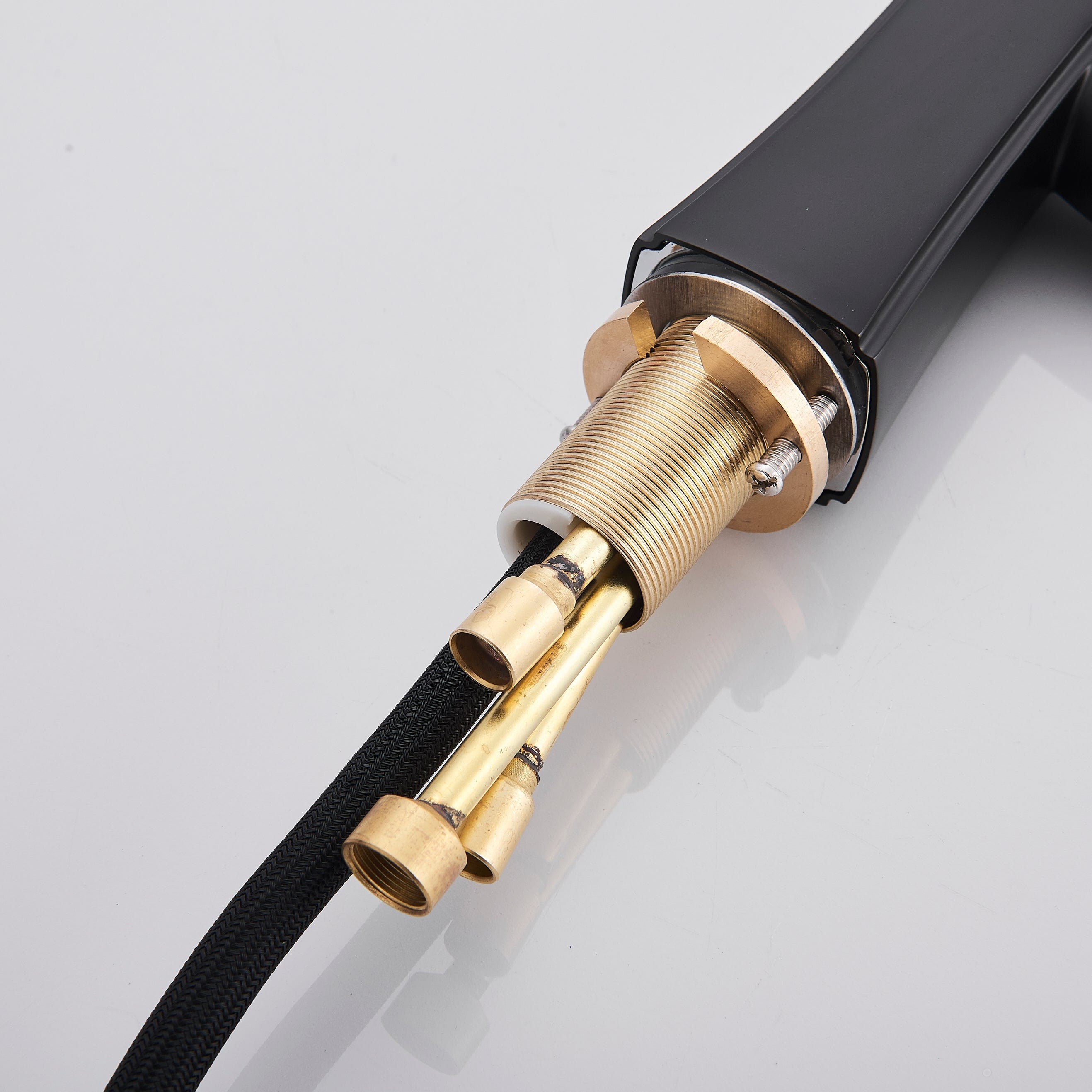 Baterie de bucatarie, negru mat, cu 2 funcții de curgere si dus extractibil, cod 1388