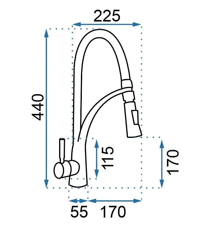 Baterie de bucatarie Rea Gaspar, negru/auriu