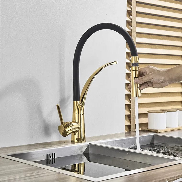 Baterie de bucatarie Rea Gaspar, negru/auriu