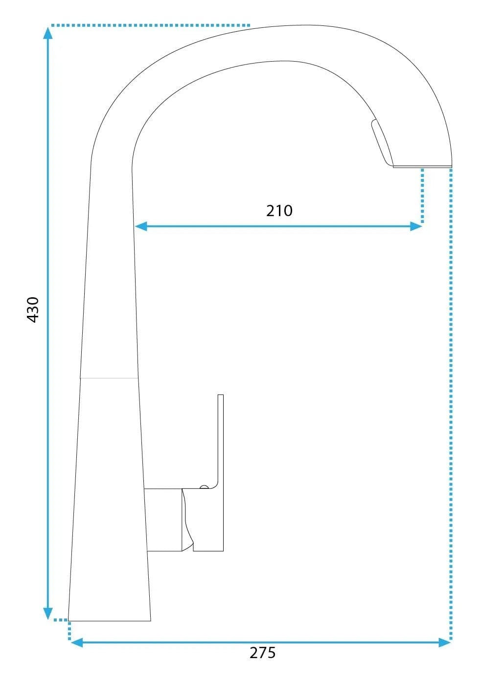 Baterie de bucatarie Rea Ross cu dus extractibil, argintiu
