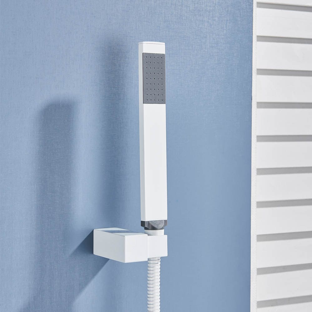 Baterie de cada cu cascada si dus de mana, alb, cod 1447