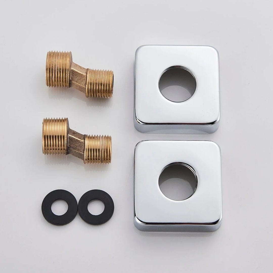 Baterie de cada cu cascada si dus de mana, argintiu cromat, cod 1303