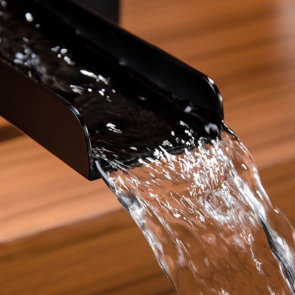 Baterie de cada, cu cascada si dus de mana Zuver Plate, neagra, cod 1408