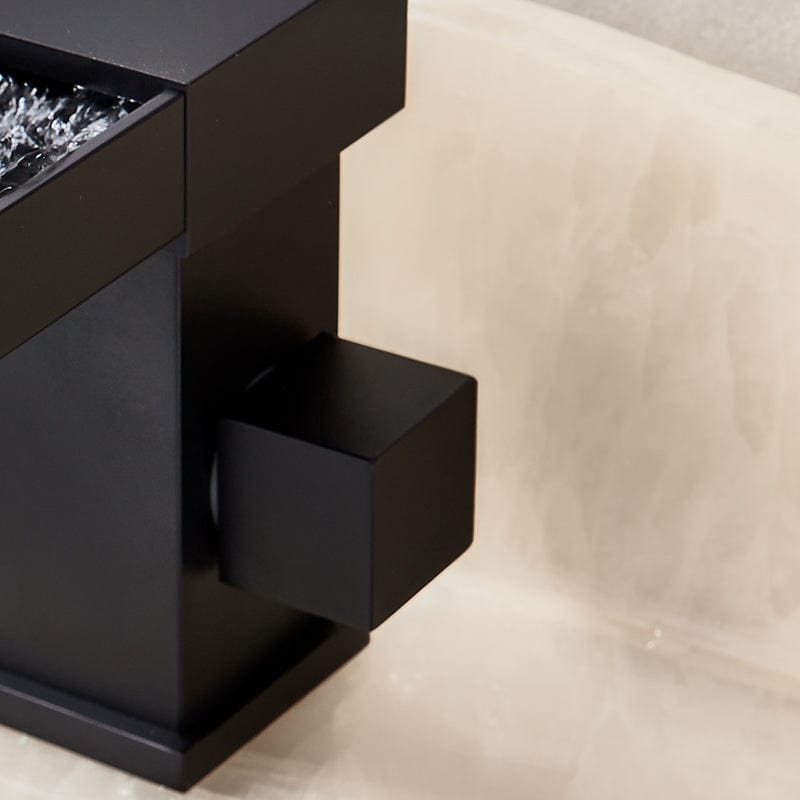 Baterie de cada, cu cascada si dus de mana Zuver Plate, neagra, cod 1408