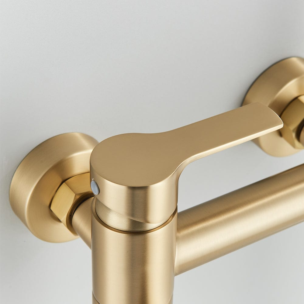 Baterie de cada cu montaj pe perete, cu dus de mana, finisaj auriu nichelat, cod:1556