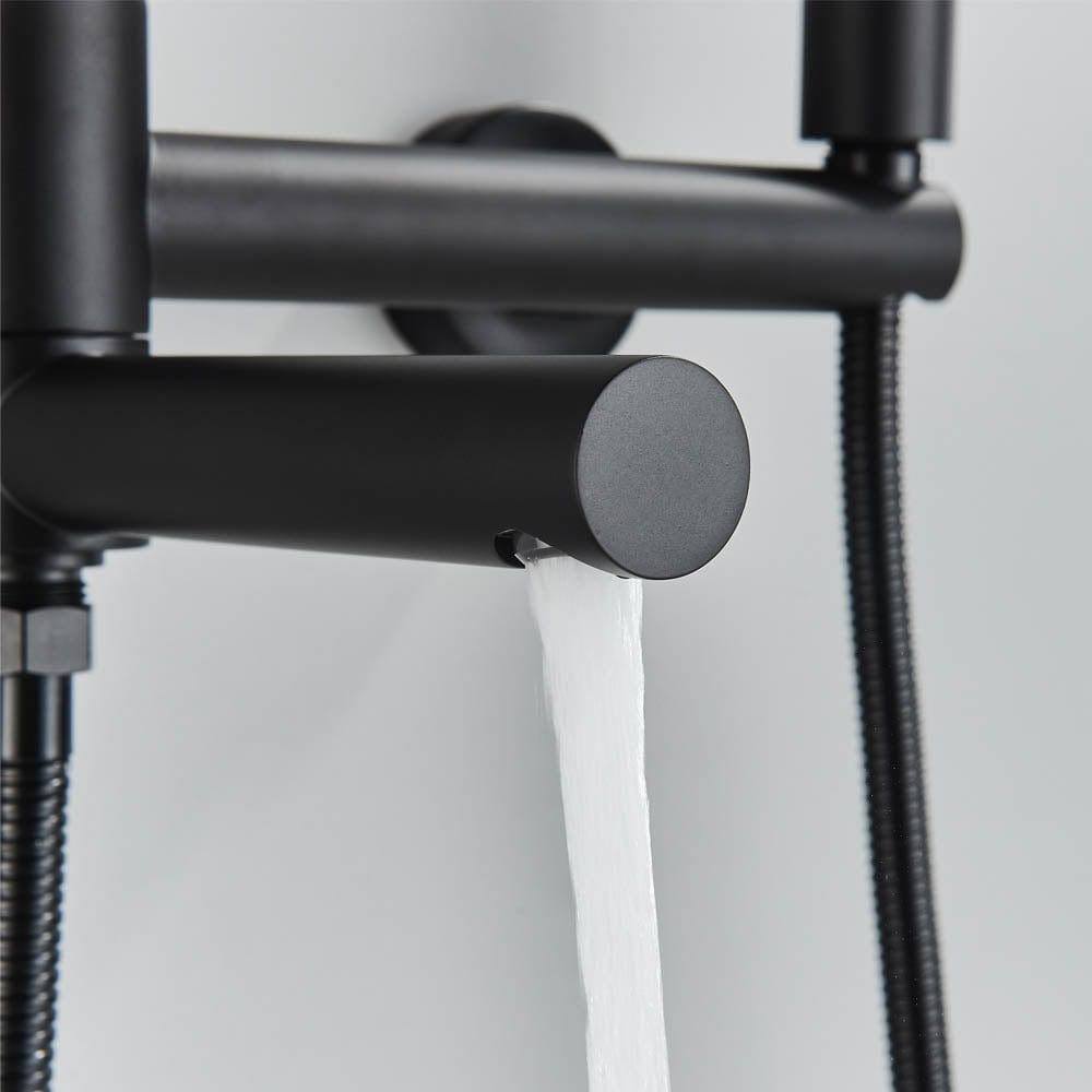 Baterie de cada cu montaj pe perete, cu dus de mana, finisaj negru mat, cod 1448