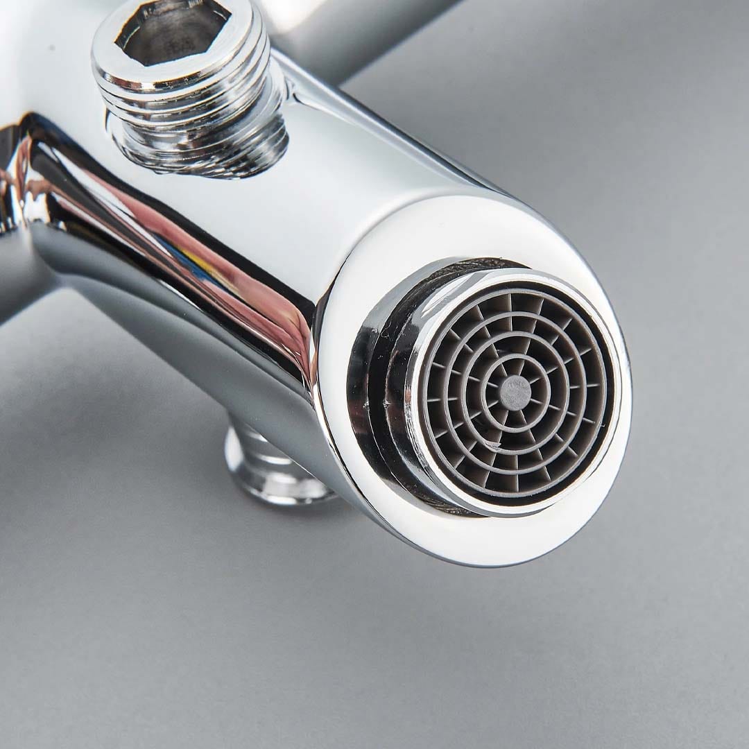 Baterie de cada cu termostat si dus de mana, argintiu lucios, cod 1601