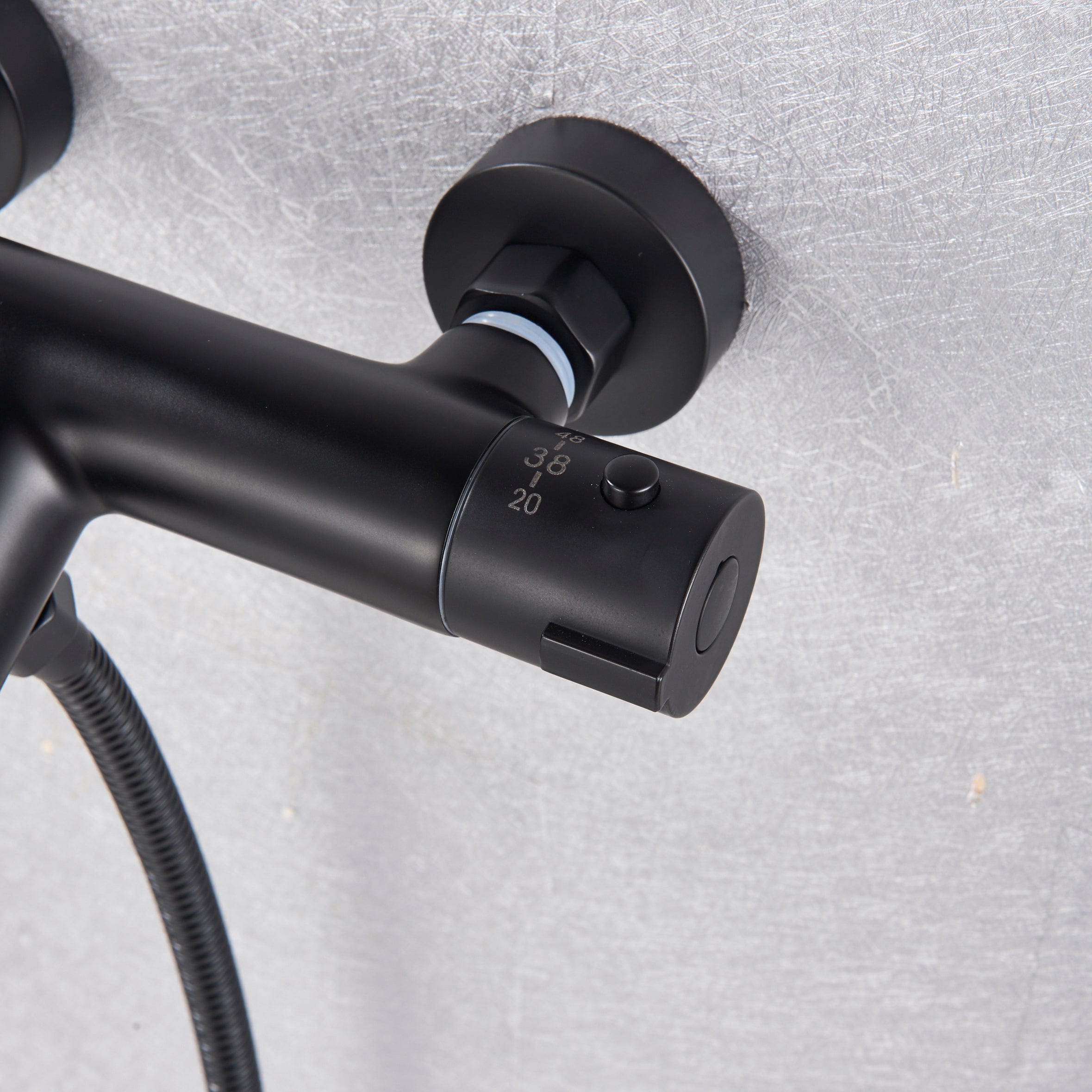 Baterie de cada cu termostat si dus de mana, finisaj negru mat, cod 1327