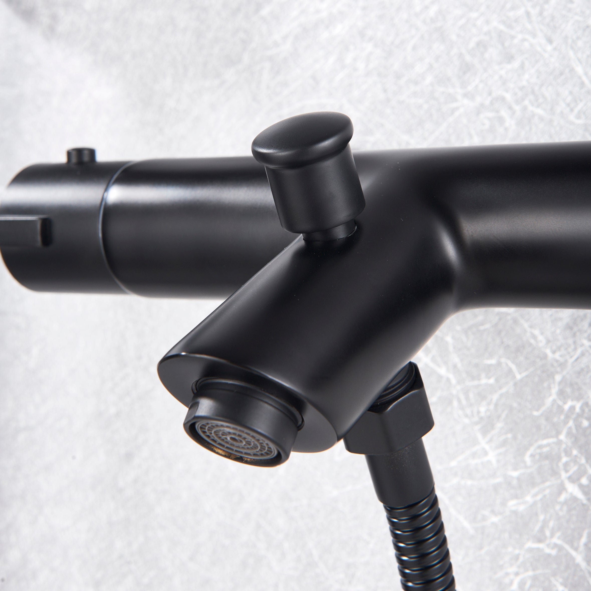 Baterie de cada cu termostat si dus de mana, finisaj negru mat, cod 1327