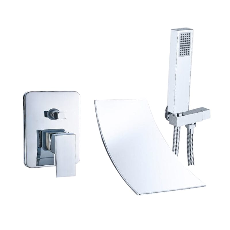 Baterie de cada incastrata Alexa S1277, cascada si dus de mana, crom lucios, cod 1277