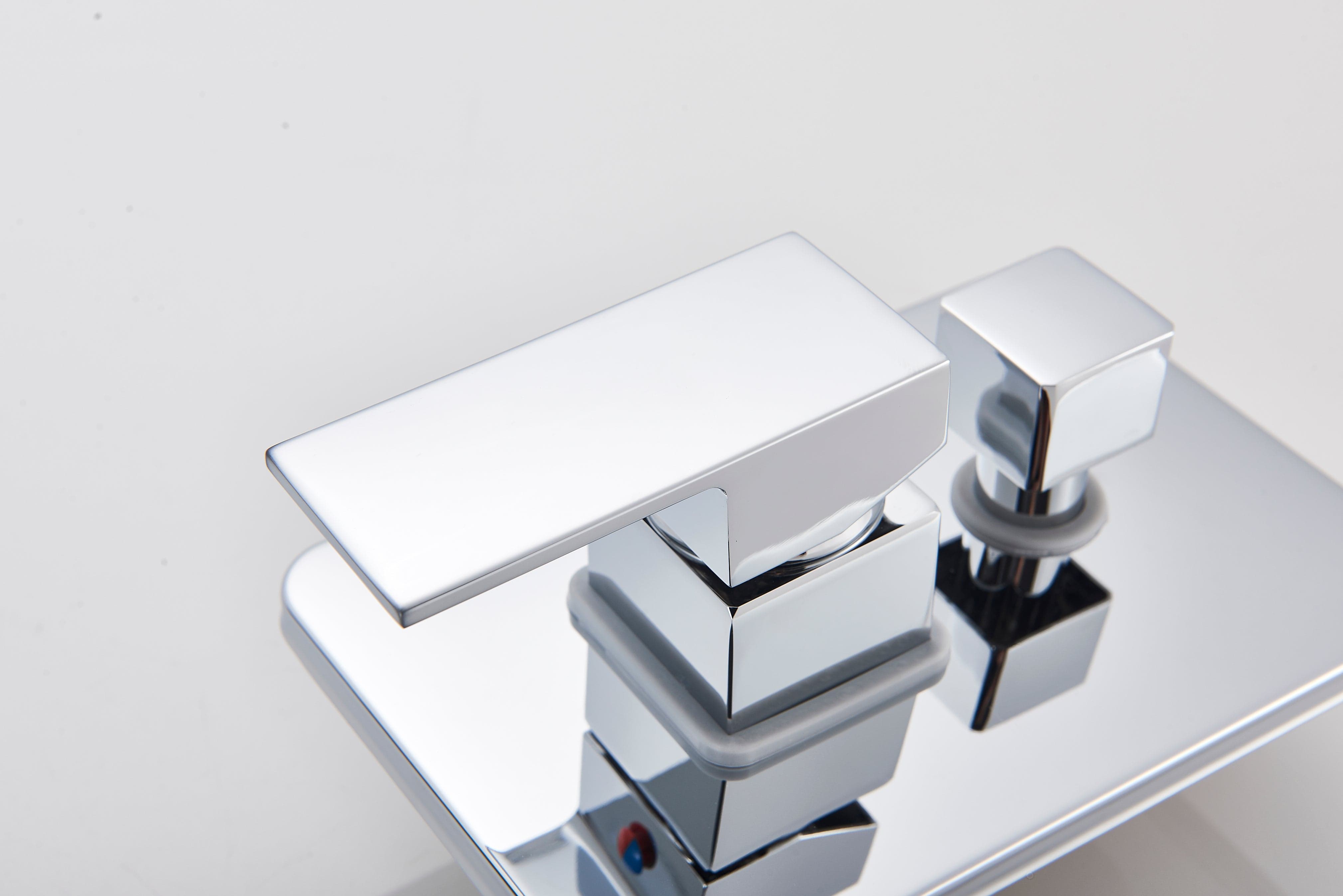 Baterie de cada incastrata Alexa S1277, cascada si dus de mana, crom lucios, cod 1277