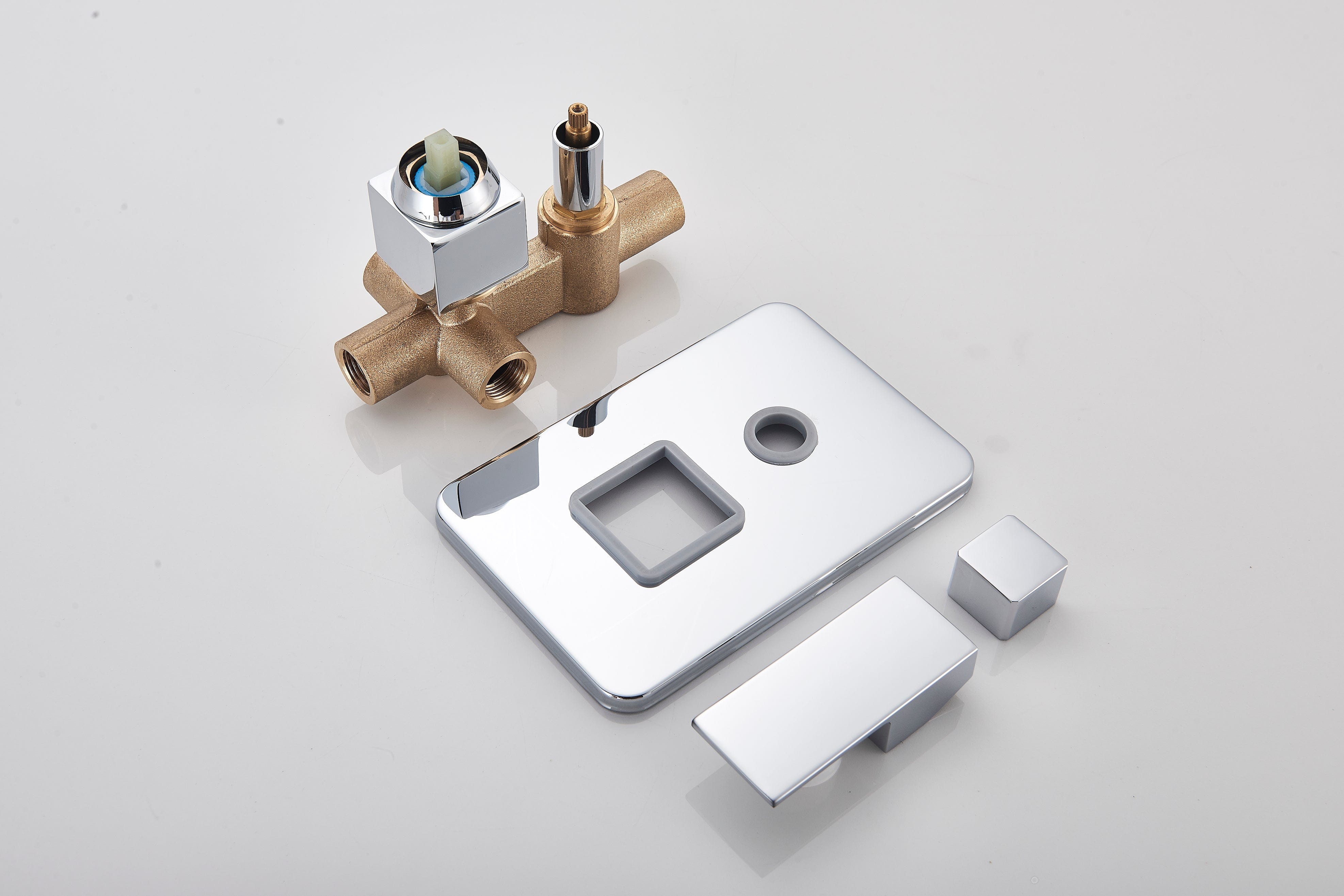 Baterie de cada incastrata Alexa S1277, cascada si dus de mana, crom lucios, cod 1277