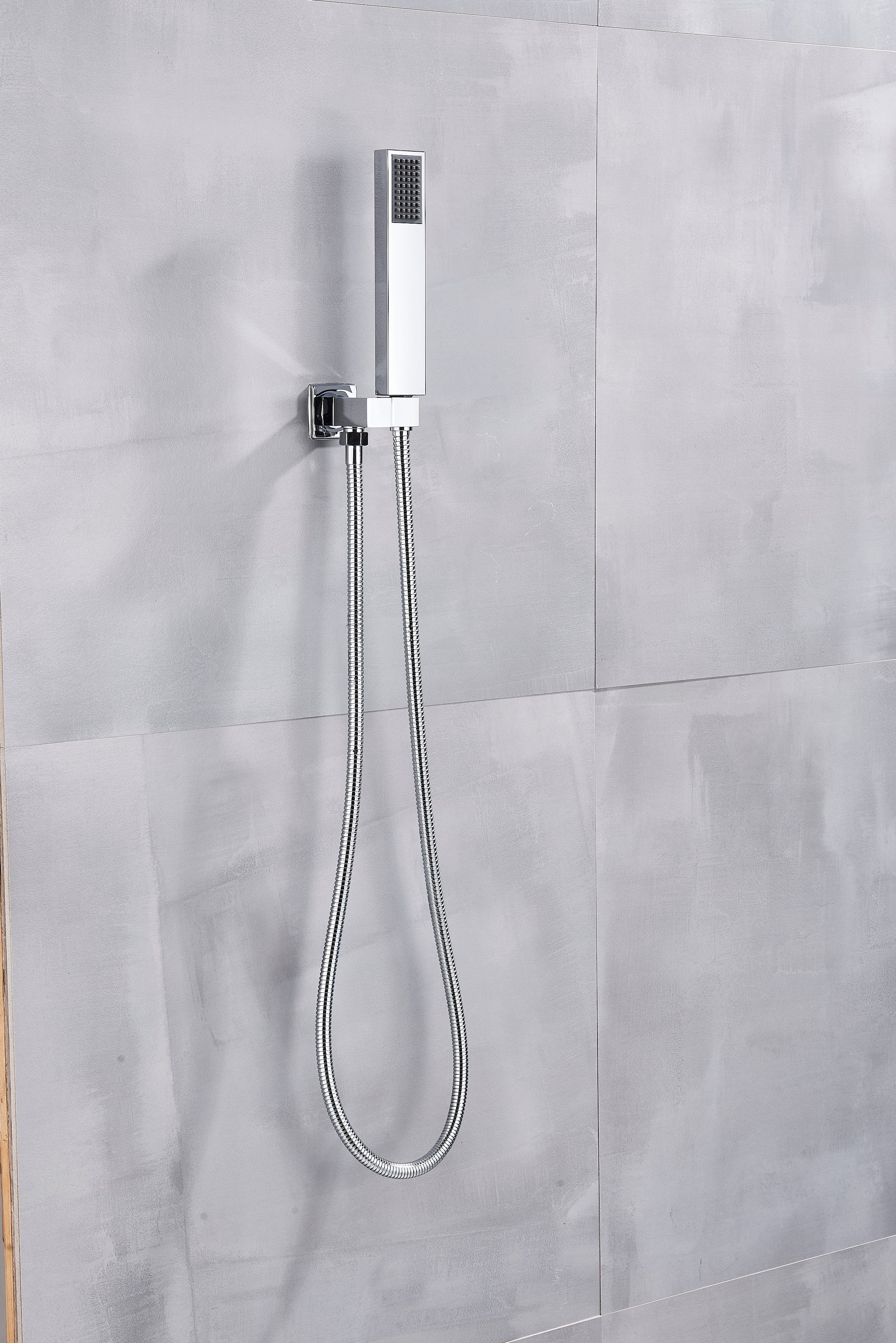 Baterie de cada incastrata Alexa S1277, cascada si dus de mana, crom lucios, cod 1277