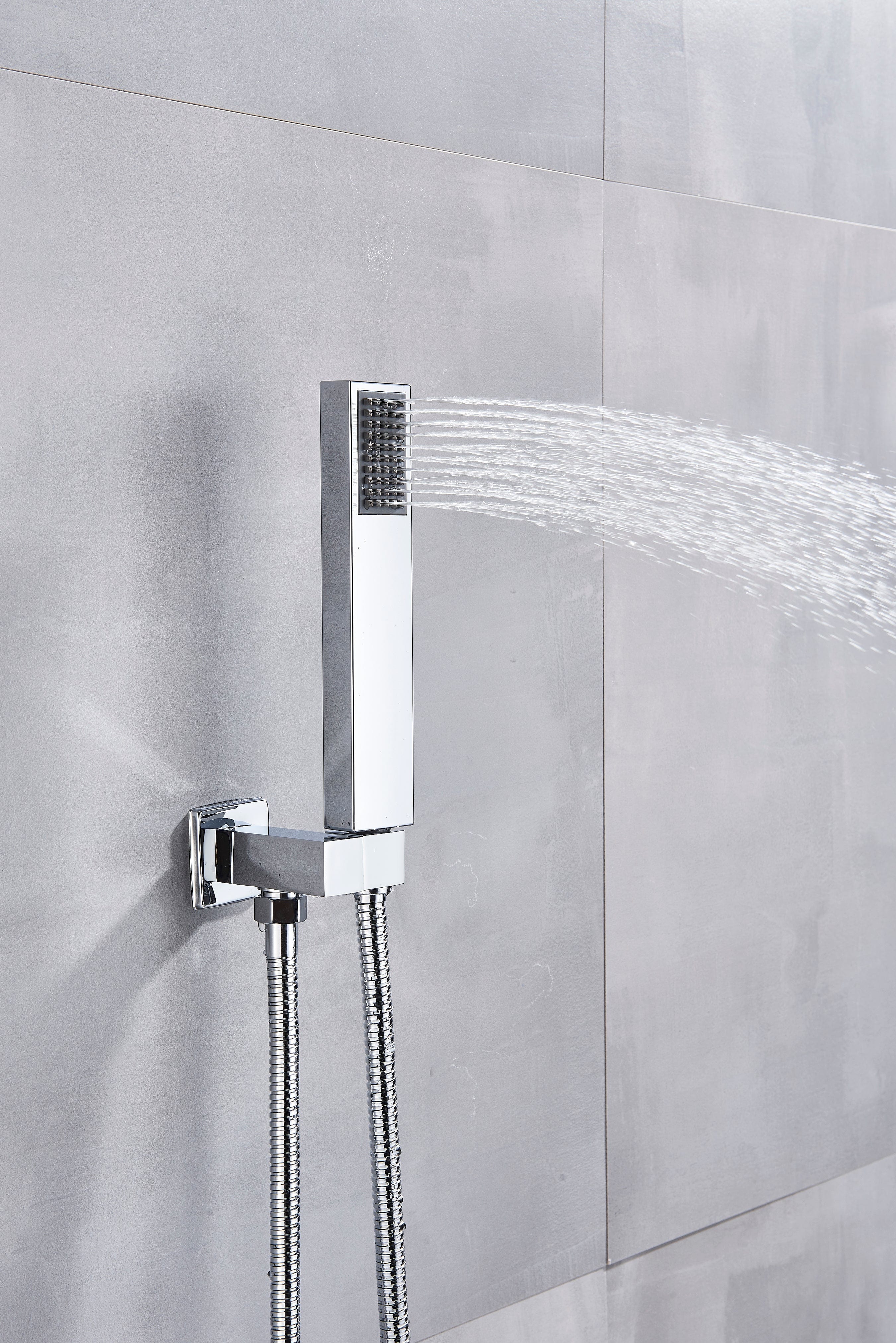 Baterie de cada incastrata Alexa S1277, cascada si dus de mana, crom lucios, cod 1277