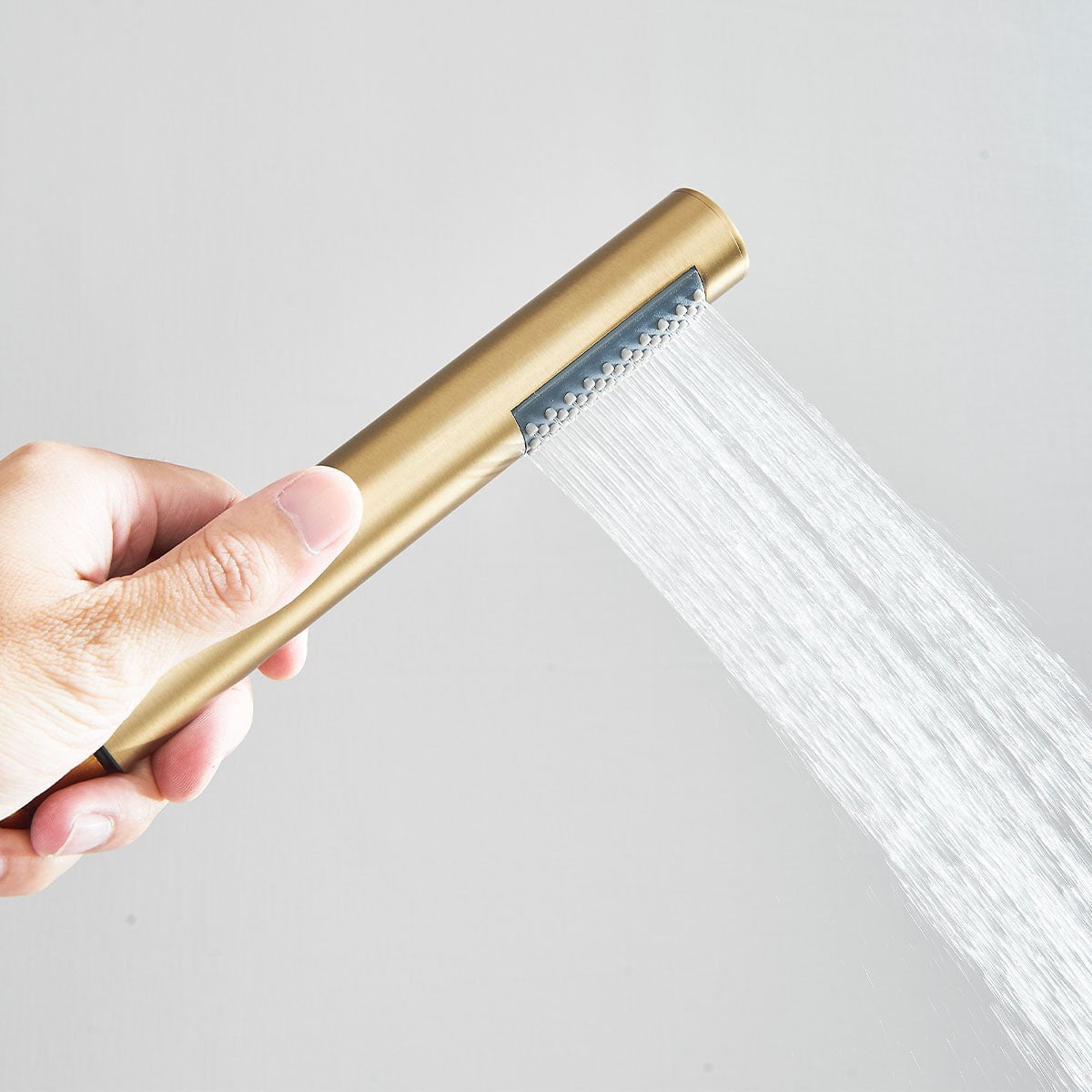 Baterie de cada incastrata, cu dus de mana, finisaj auriu nichelat (semi-lucios), cod 1336