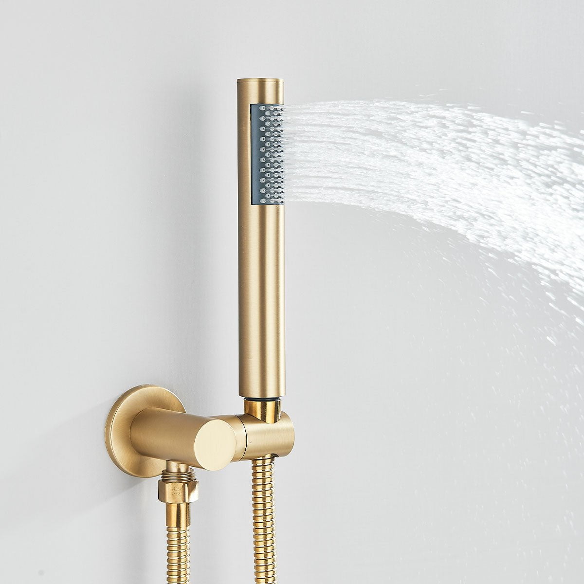 Baterie de cada incastrata, cu dus de mana, finisaj auriu nichelat (semi-lucios), cod 1336