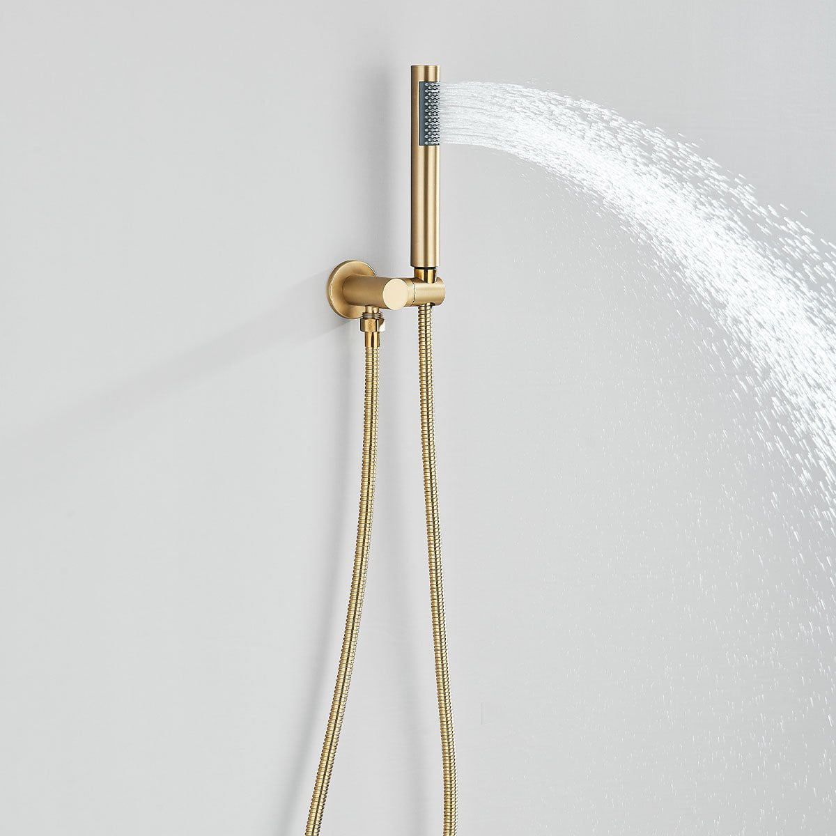 Baterie de cada incastrata, cu dus de mana, finisaj auriu nichelat (semi-lucios), cod 1336