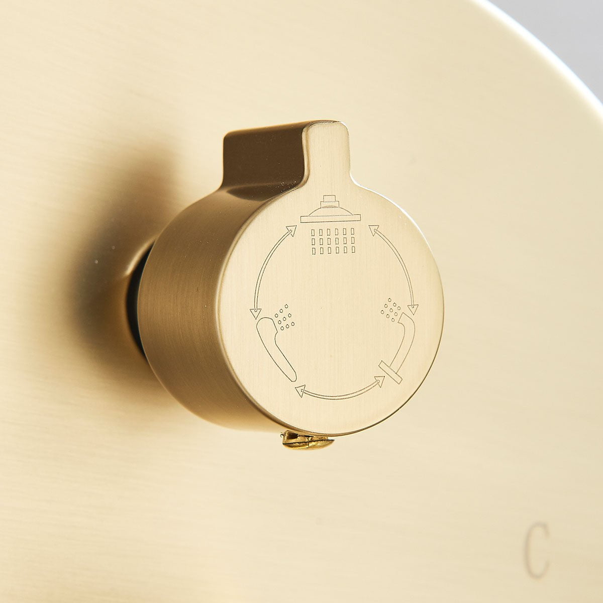 Baterie de cada incastrata, cu dus de mana, finisaj auriu nichelat (semi-lucios), cod 1336