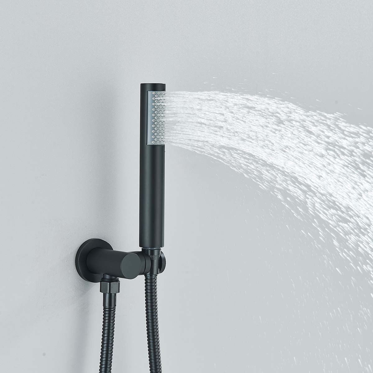 Baterie de cada incastrata, cu dus de mana, finisaj negru mat, cod 1339