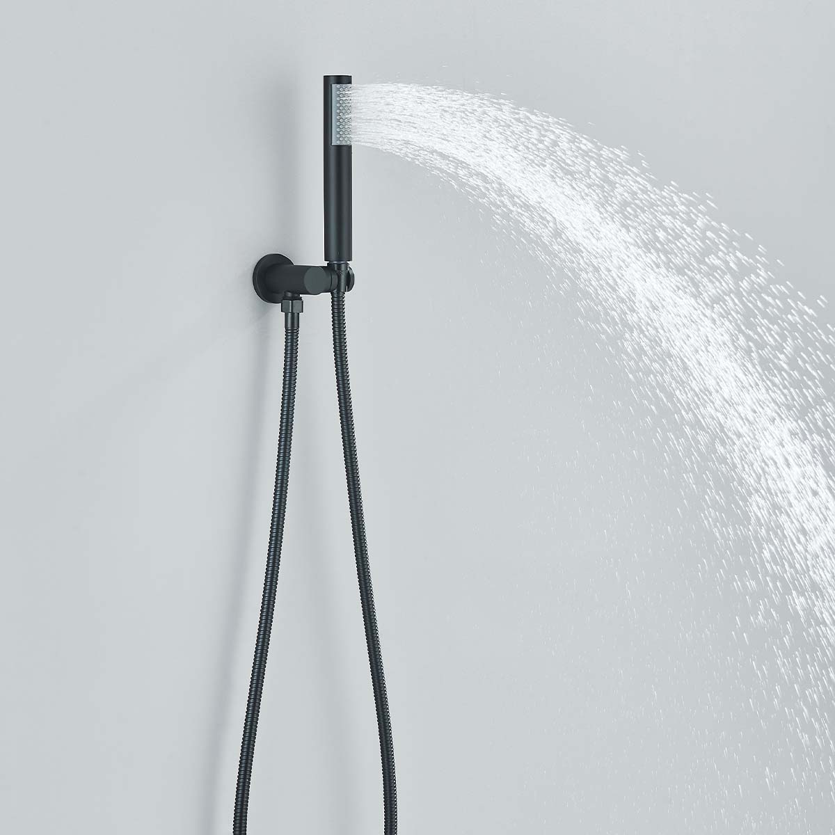 Baterie de cada incastrata, cu dus de mana, finisaj negru mat, cod 1339