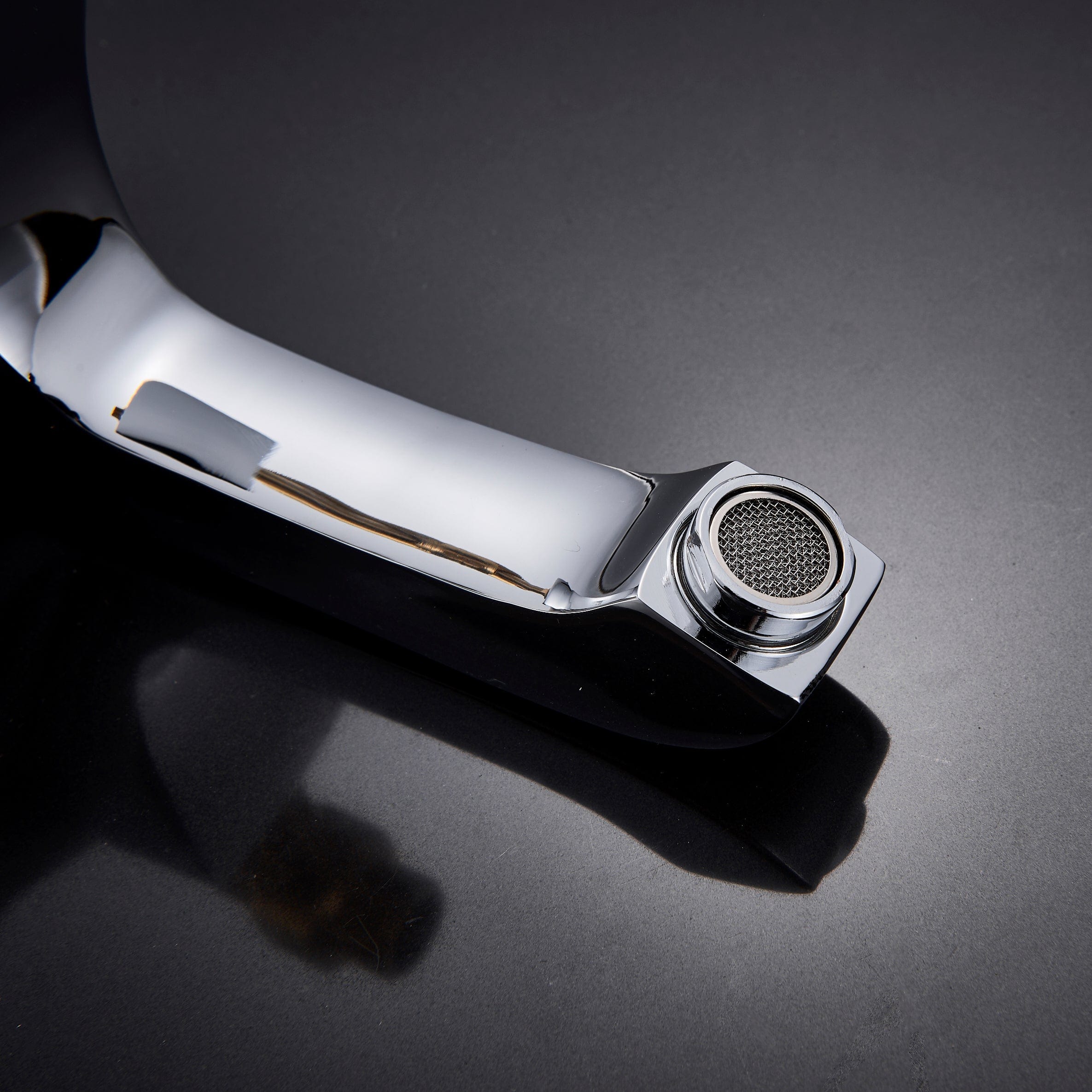 Baterie de lavoar cu design minimalist, doua manere, argintiu cromat, cod 1309