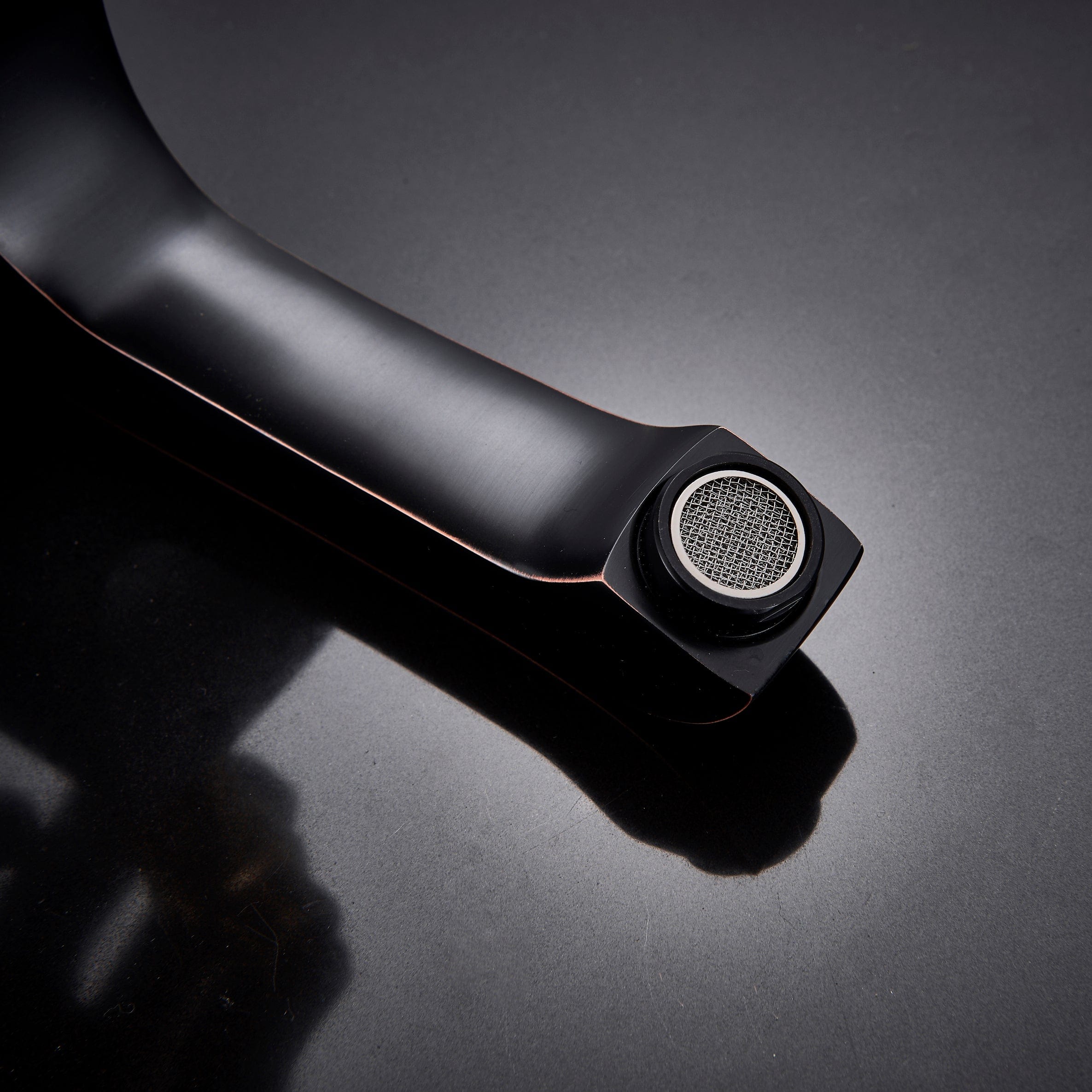 Baterie de lavoar cu design minimalist, doua manere, negru mat, cod 1308