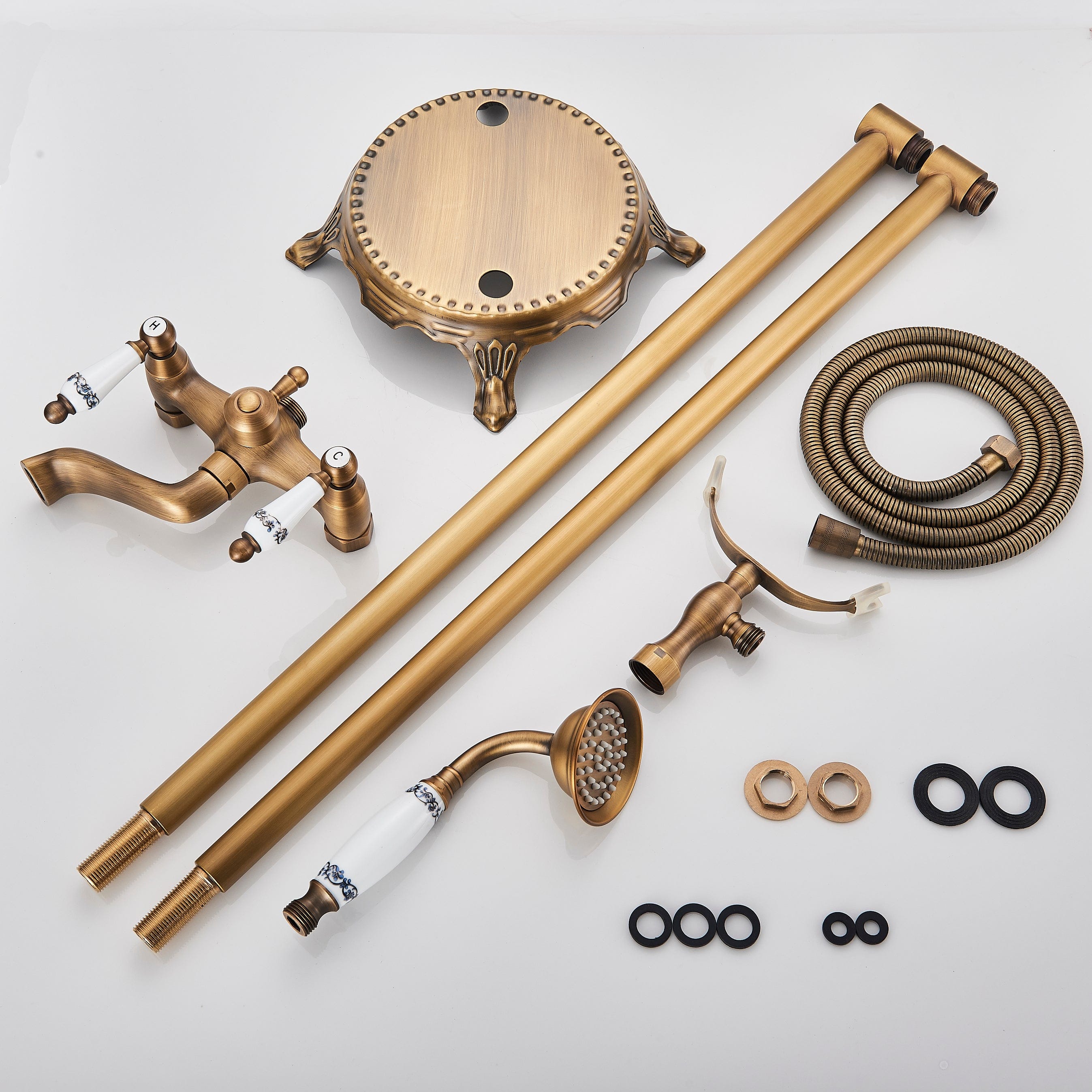 Baterie de podea antichizata cu 2 functii de curgere, cod 1224