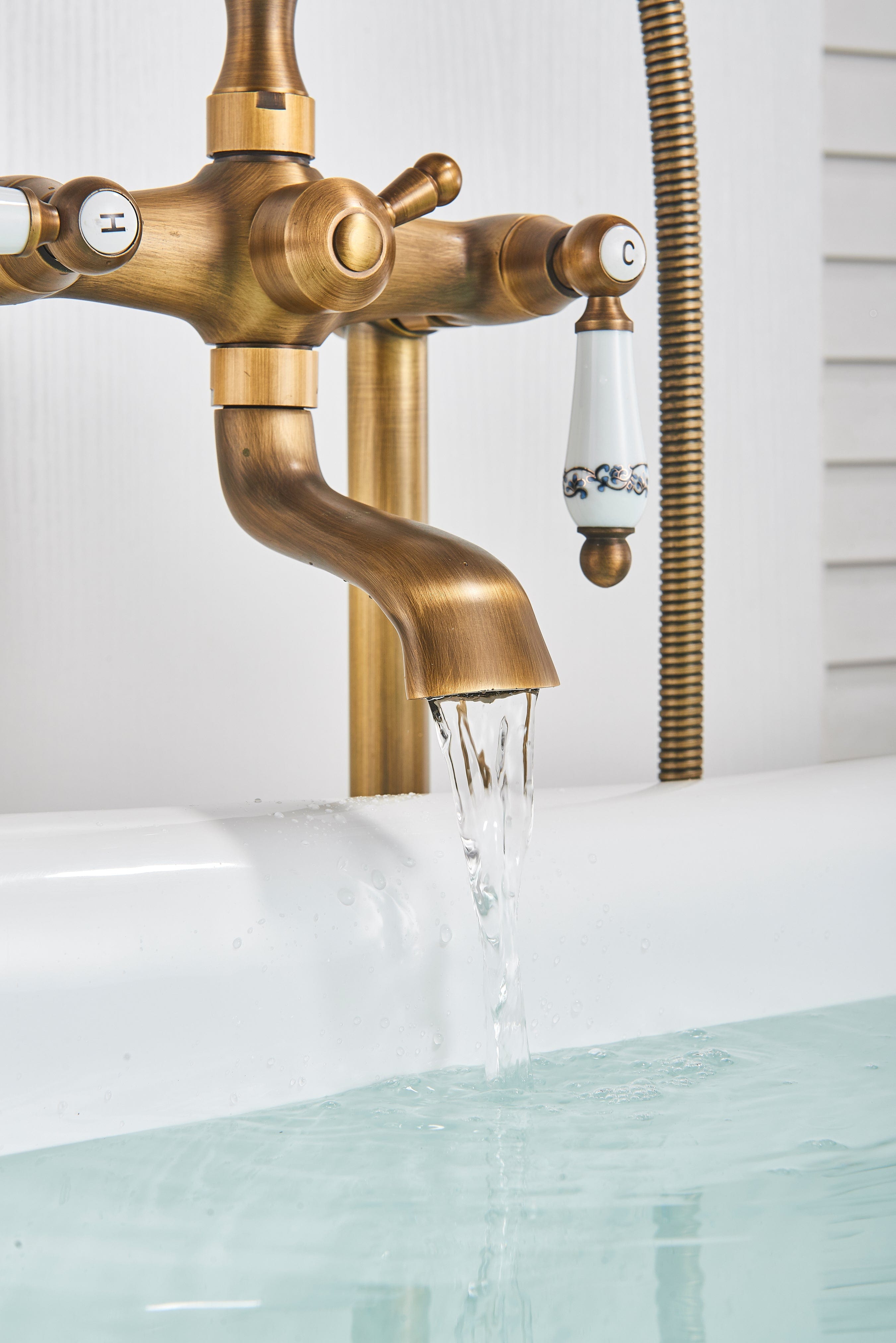 Baterie de podea antichizata cu 2 functii de curgere, cod 1224