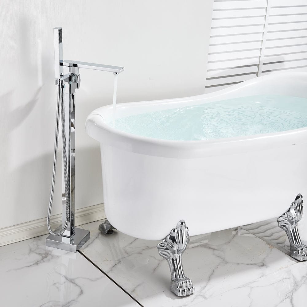 Baterie de podea cu cadru patrat, argintiu cromat, cod 1525