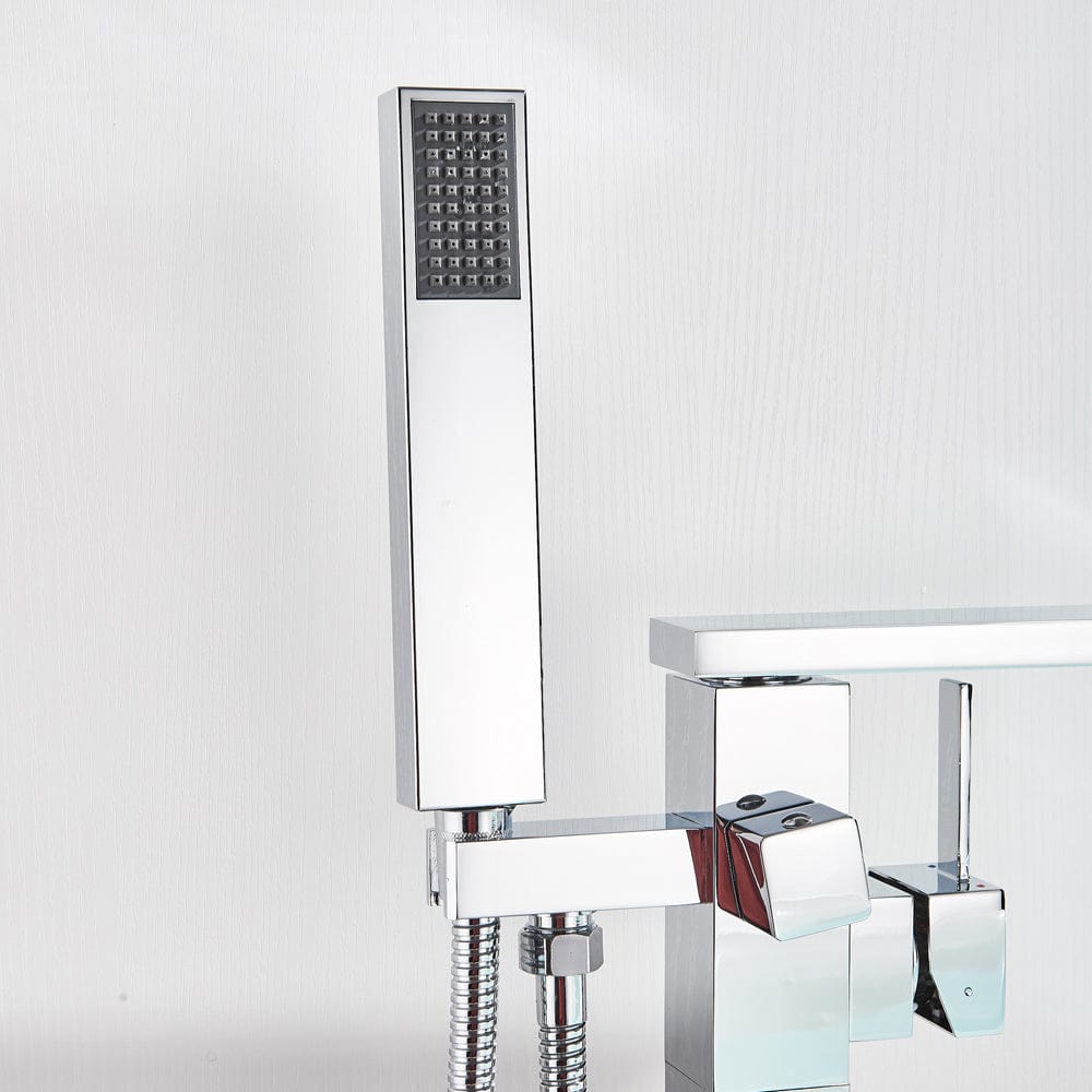 Baterie de podea cu cadru patrat, argintiu cromat, cod 1525